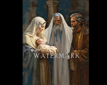 The Purification of Mary and the Presentation of Jesus Digital Oil Painting DIGITAL DOWNLOAD