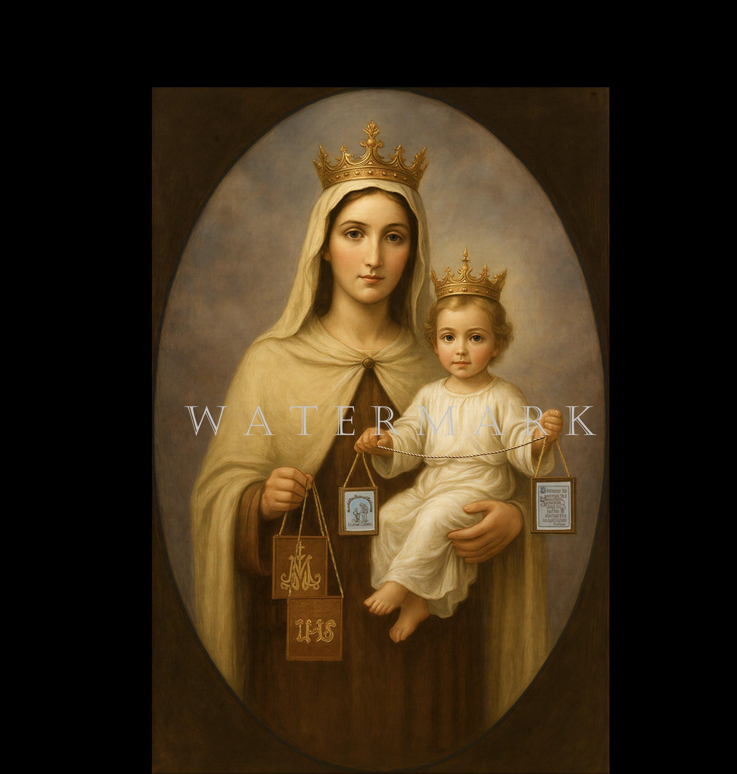 Our Lady of Mt. Carmel Digital Oil Painting DIGITAL DOWNLOAD - Etsy
