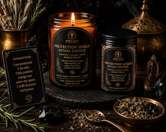 Protection Shield Ritual Candle | Sage Rosemary Citrus Coconut Soy Wax