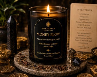 Money Flow Ritual Candle & Powder | Abundance Candle | Prosperity Ritual | Manifestation Candle | Spiritual Gift