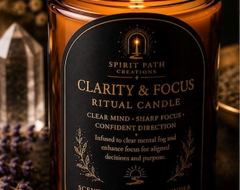 Clarity & Focus Ritual Candle | Rosemary Lavender Scent, Coconut Soy Wax, Hand Poured
