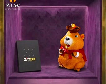 Niedliches Tierfigur Zippo Feuerzeug Cartoon Hamster Design, Geschenk für ihn Geburtstagsgeschenk, Herrenzubehör, einzigartiges Sammlerstück