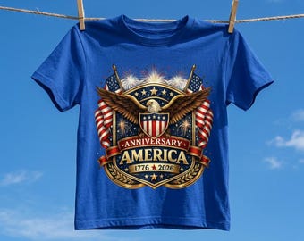 America 250th Anniversary Eagle Shield Shirt | 1776-2026 Patriotic Flag Design, Vintage 4th of July Tee, USA Independence Day Gift