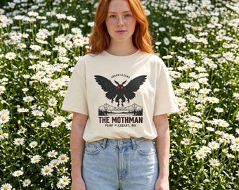 Mothman Shirt Point Pleasant WV | Cryptid Graphic Tee, Urban Legend Merch, Weirdcore Aesthetic Clothing, Spooky Horror Gifts