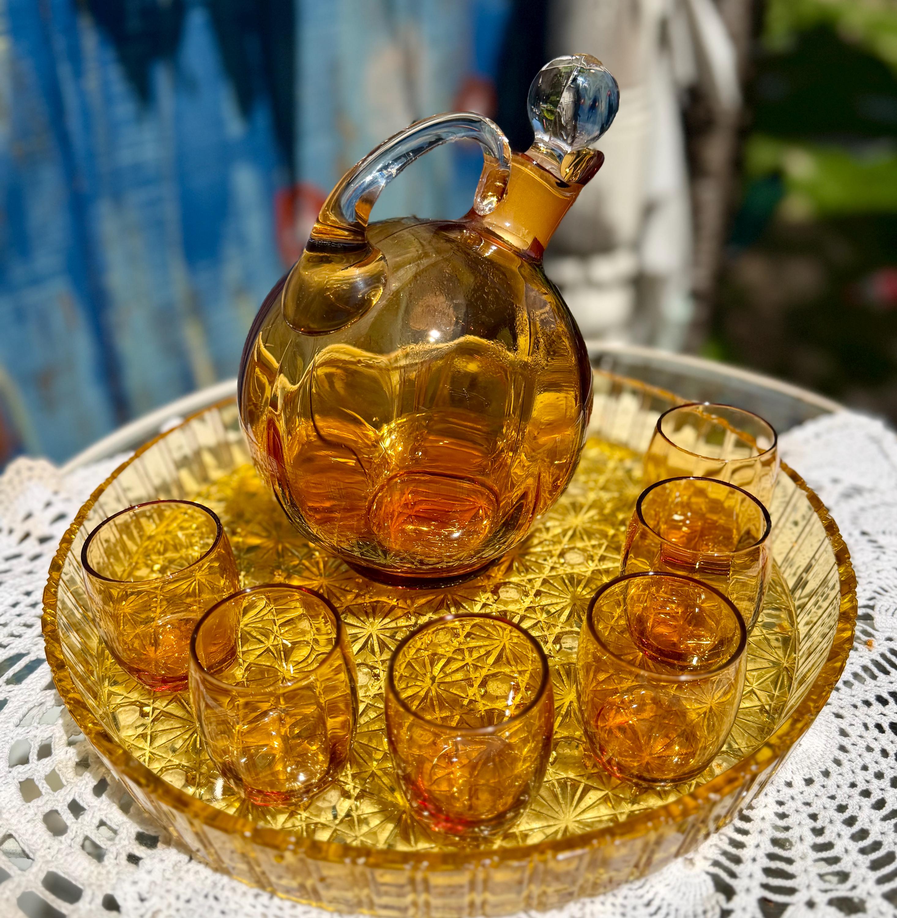 ビンテージ　タイル　デキャンタ Vintage Decanter Tray - Etsy