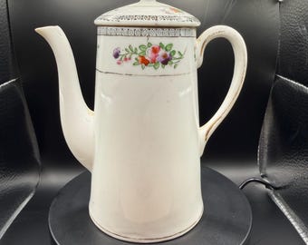 アンティークのニッポン磁器コーヒーポット｜K&Co手描き花柄｜1921年以前の日本製磁器｜ヴィンテージティーコーヒーサーバー