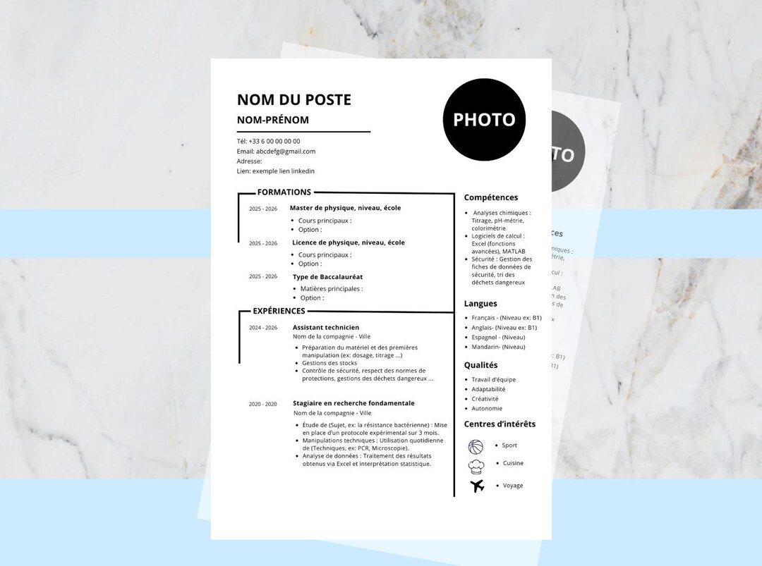 Physics and Science Student CV Template - Pack of 4 Canva Templates ...