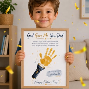 Attività stampabile per la scuola domenicale della Festa del Papà, biglietto di auguri cristiano per la Festa del Papà per bambini, modello PDF per lavoretti biblici.