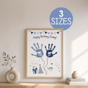 Lavoretto di compleanno con l'impronta della mano, ricordo creativo, disegno per bambini in formato PDF (download digitale)