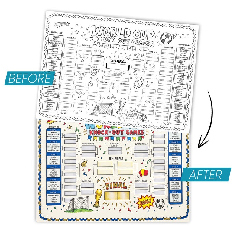 World Cup 2026 Printable Tracker & Bracket PDF for Kids, FIFA Soccer