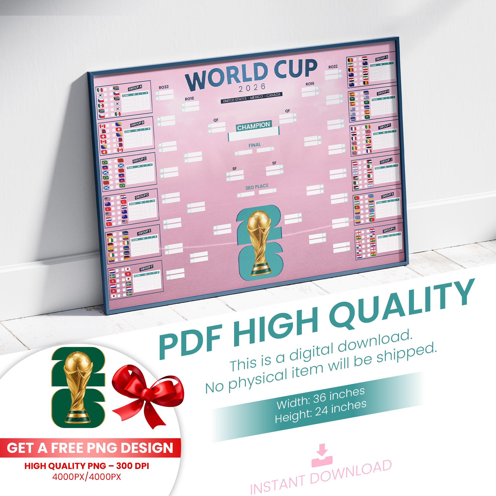 2026 World Cup Schedule Planner Printable PDF, FIFA Soccer Wall Chart