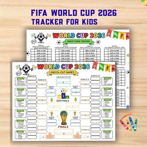 World Cup 2026 Kids Tracker, Soccer Bracket Chart, Wall Poster (PDF Download)