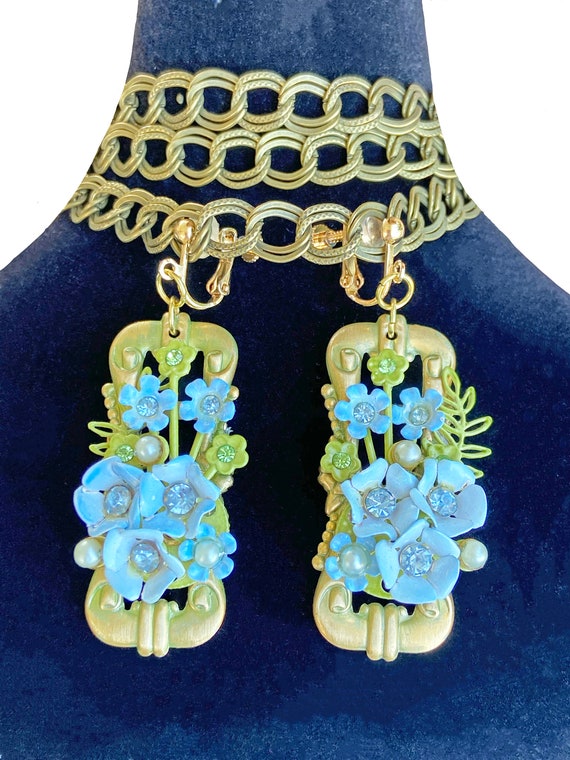 Stunning Vintage Assemblage Earrings! Beautiful G… - image 5