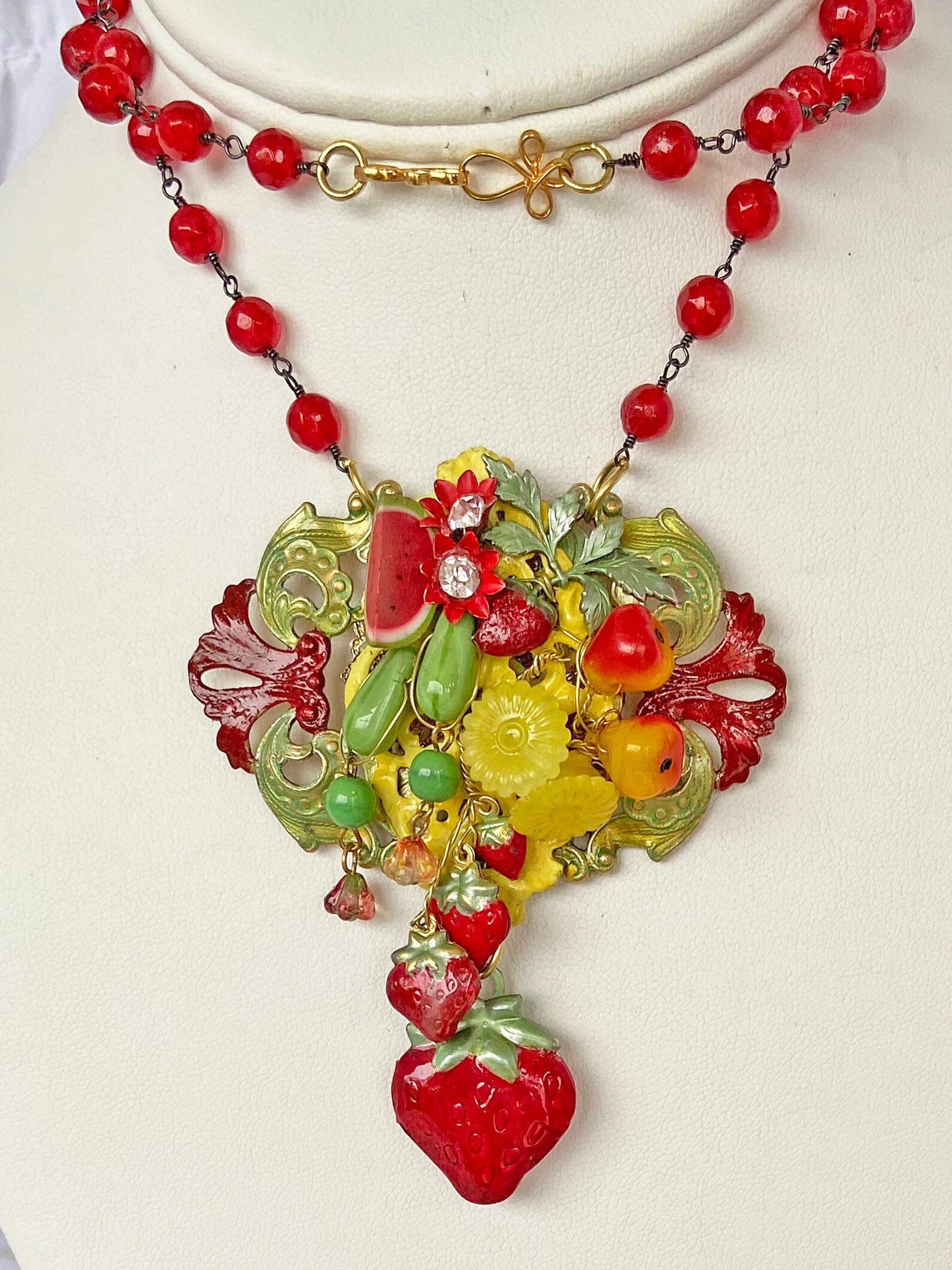 Fabulous Assemblage Fruit Salad Necklace Carmen Miranda Etsy