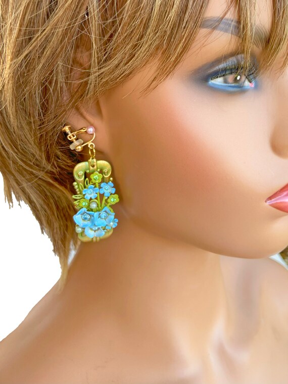 Stunning Vintage Assemblage Earrings! Beautiful G… - image 8