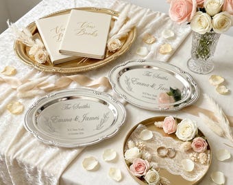 Personalised Wedding Tray,Engraved Silver Tray,Wedding Plates,Wedding Gifts,Gift for Newlyweds,Wedding Keepsake,Engraved Wedding Gift