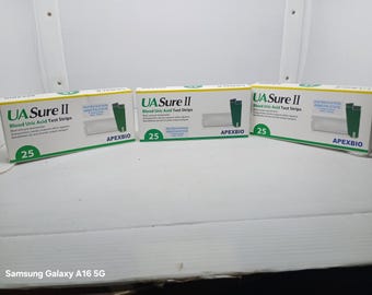 UASure II Harnsäure Teststreifen 25 Stück - Original Blut Harnsäure Teststreifen Nachfüllpackung für das Heimmonitoring