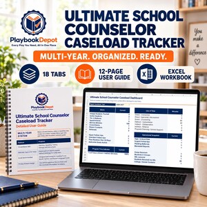 Ultimate School Counselor Caseload Tracker Excel, Multi-Year Counseling Data Dashboard, Crisis Log, Referrals, Outcome Goals