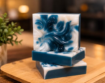 4 pastillas de jabón de leche de cabra, frescas, limpias, con aroma a lino, hechas a mano, jabones artesanales, hidratantes, con abundante espuma cremosa, para una piel suave. Regalo ideal para el baño y el cuidado corporal.