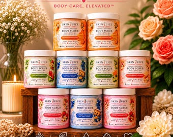 SKIN JUICE 7 OZ Foaming Body Scrub Exfoliating Sugar Shea Butter Handmade