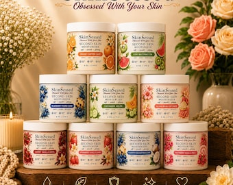 Crema hidratante de 170 g (6 oz) SkinSessed Second Skin con manteca de karité. Cuidado corporal hidratante hecho a mano para una piel suave, tersa y radiante.