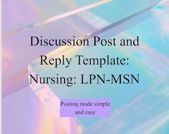 看護学生向けディスカッション投稿・返信テンプレート：LPN-MSN