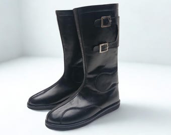 Handmade Long Wrestling Boots | Pro Ring Combat Shoes | Custom Lace-Up Athlete Footwear