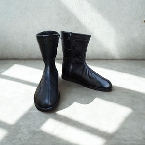 Stivali da wrestling professionistici / Scarpe da wrestling in pelle nera fatte a mano / Calzature da wrestling personalizzate con cerniera