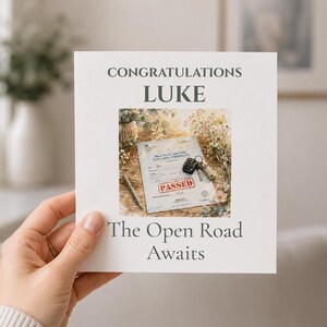 Driving Test Card, Personalised Congratulations for New Drivers