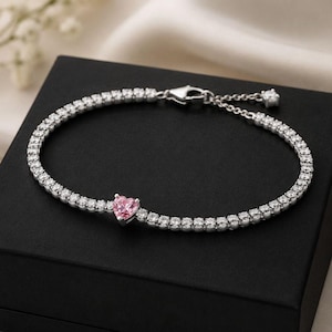 Pandora sparkling heart tennis bracelet - Etsy 日本