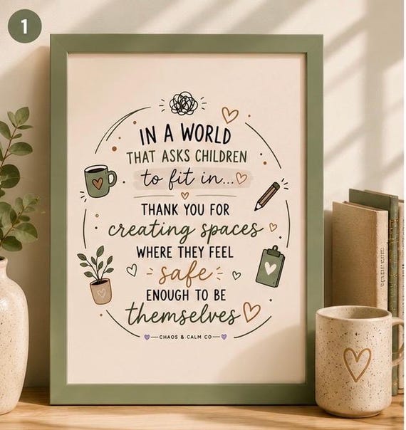 SEND Teacher Appreciation Framed Print | Autism Teacher Gift | SEN Teaching Assistant Gift | End of Term Teacher Thank You | Classroom Wall