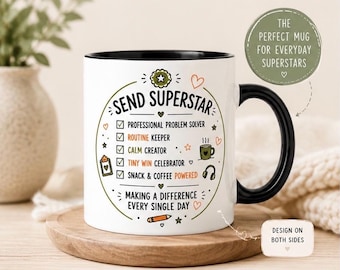SEND Superstar Mug | SEN Teaching Assistant Gift | SEND Teacher Mug | Neurodiversity Support Gift | Autism Awareness Coffee Mug | Teaching A