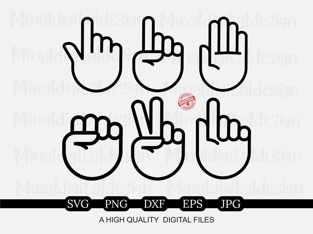 Hand Gestures SVG Bundle, Hand Signs SVG for Cricut, Vector Hand ...