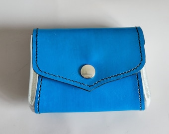 TEELA - Gusseted coin purse / Leather card holder - Artisanal - Couture