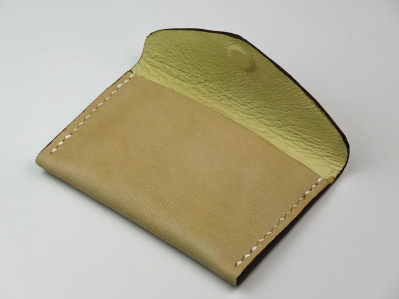 Feather Print Vegetable Tanned Leather Men/'s Leather Card Holder Women/'s Leather Card Holder Nude Card Holder Hand Sewn MANDY