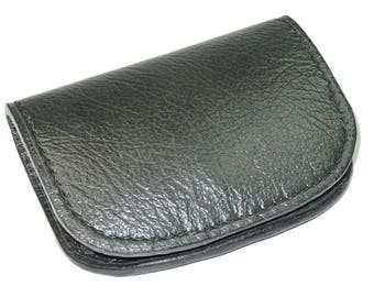 MAXENCE - Porte-monnaie / Porte cartes Cuir Vert - Couture Main - Pour Homme et pour Femme