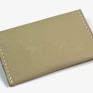 SANDY Porte-cartes Cuir Taupe Couture Main Pour Homme et pour Femme image 3