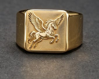 Anillo Pegasus de oro de 18 quilates, alianza de constelación de lealtad eterna.