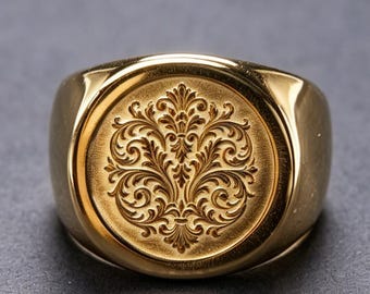Anillo apilable de oro de 10 quilates con diseño de granada del Renacimiento italiano para mujer.