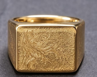 Vintage 10K Gold Tatewaku Ring Japanese Rising Steam Motif Stackable Band