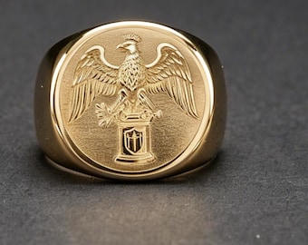 Roman Eagle Ring Aquila Romana 18K Gold Legion Symbol