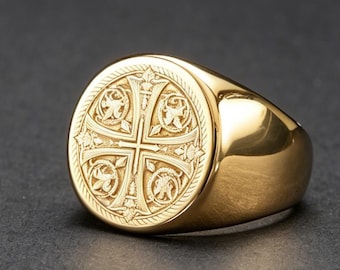 St George Cross 18K Gold Ring – Croce di San Giorgio