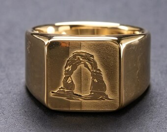 Vintage Western Arch 18K Gold Minimalist Stackable Ring