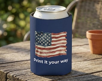 Portabevande slim personalizzato USA, custodia per acqua frizzante personalizzata, bomboniera patriottica per addio al celibato, articoli per bevande per il 4 luglio, contenitore termico per bevande, regalo all'ingrosso