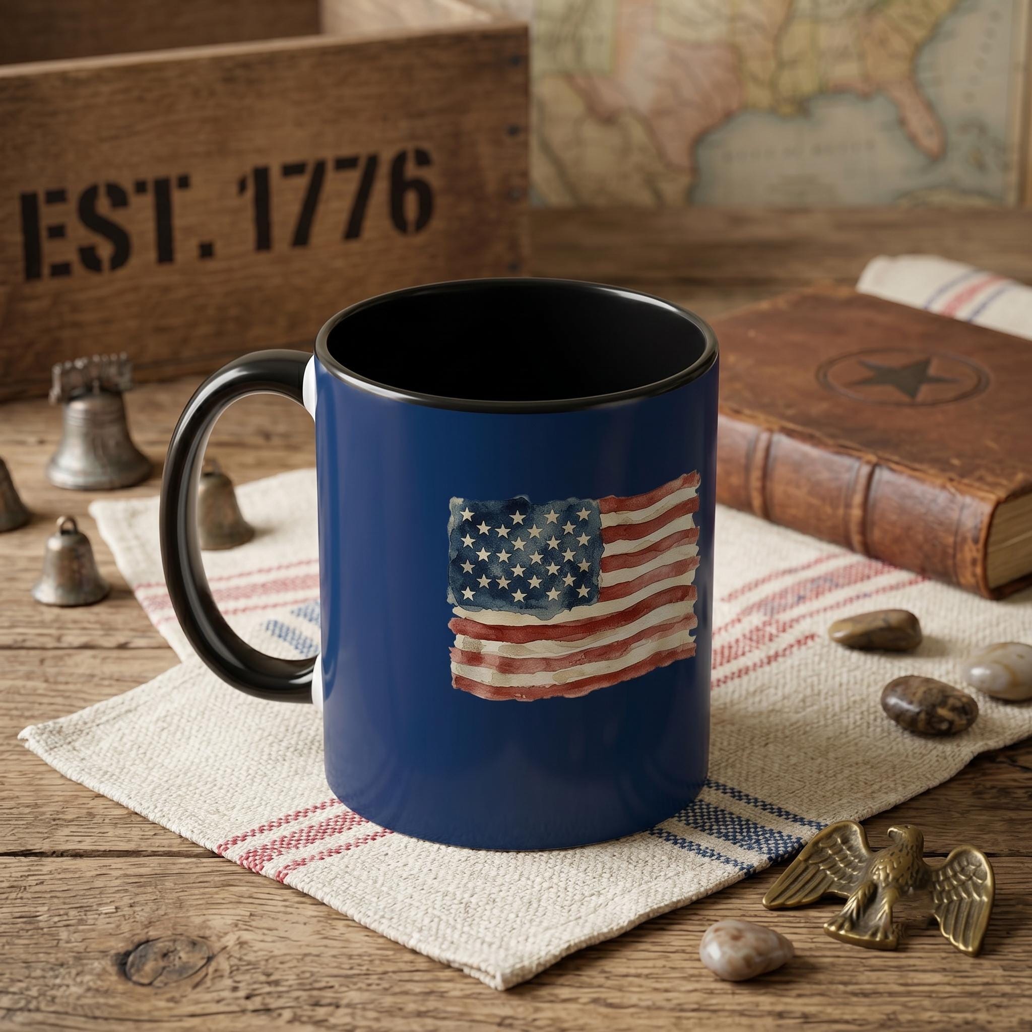 Blue striped mug - Etsy 日本