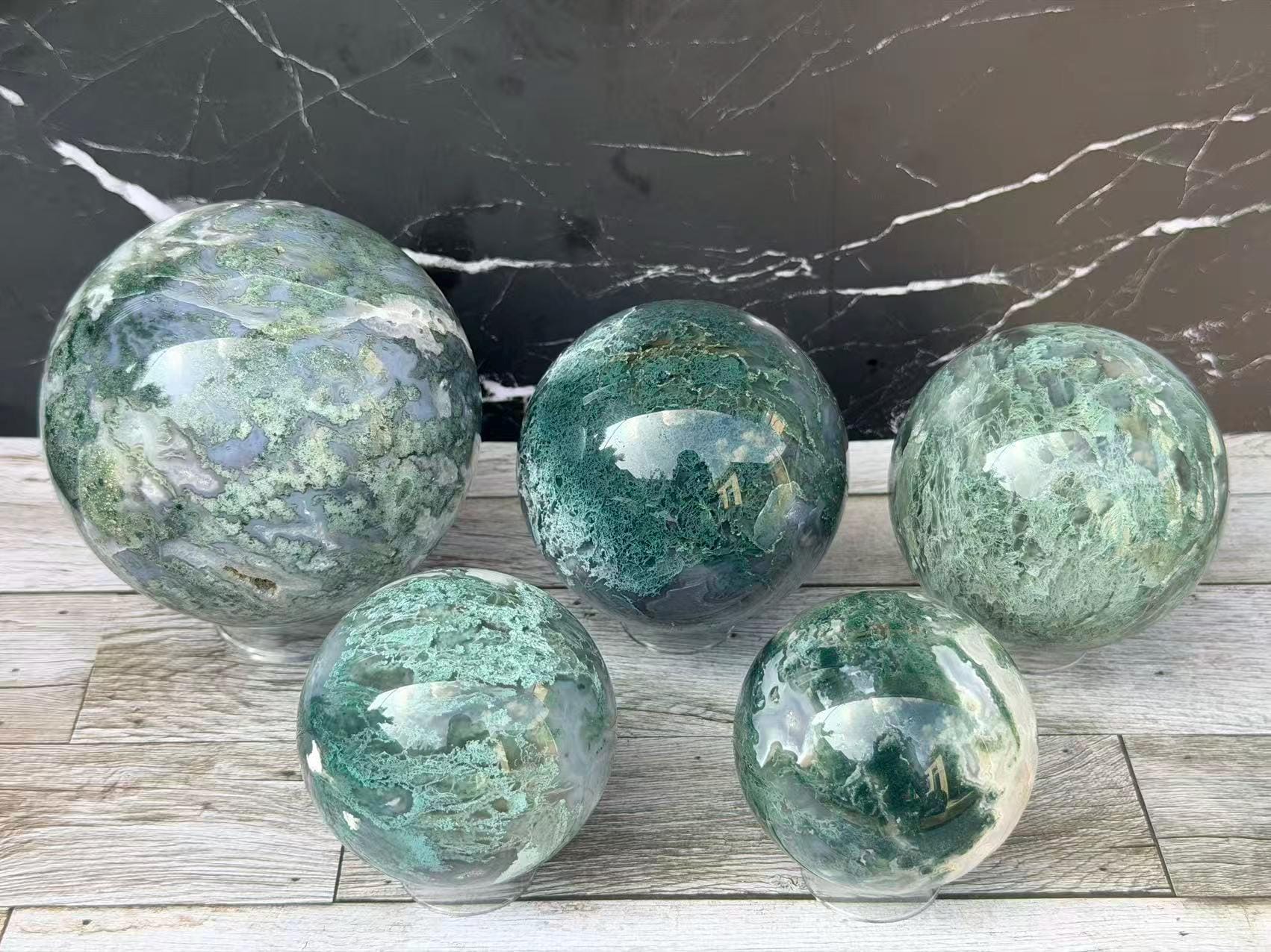 Moss agate sphere - Etsy 日本