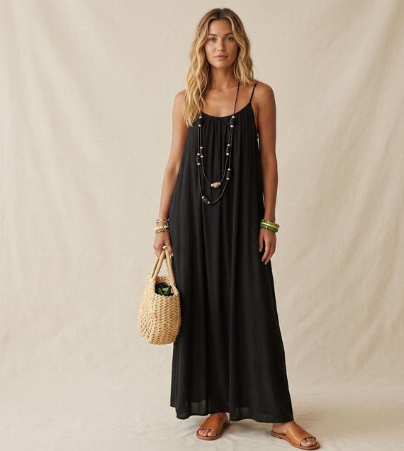 backless maxi dress casual Strapless Dress, Loose Lounge Summer Vacation Outfit Redefine seasonal elegance with Fashionnova Sparkly Blue Mini