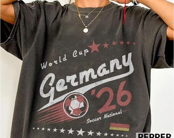 Retro Germany Fussball World Comfort Colors Shirt, 90er Jahre Fussball Team World Graphic Tee