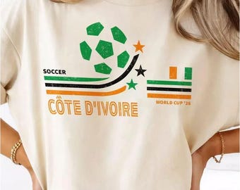 Retro Elfenbeinküste Fußball World 2026 Comfort Farben Shirt, 2026 Fußball-Fan-Shirt, Geschenk für Fan-Vatertag