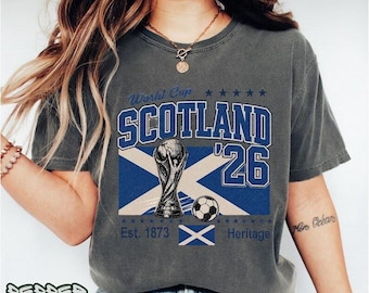 WM Schottland 2026 Fußball Erb-T-Shirt | Beunruhigtes schottisches Fußball-Fan-T-Shirt | Geschätzt. 1873 National Pride Geschenk